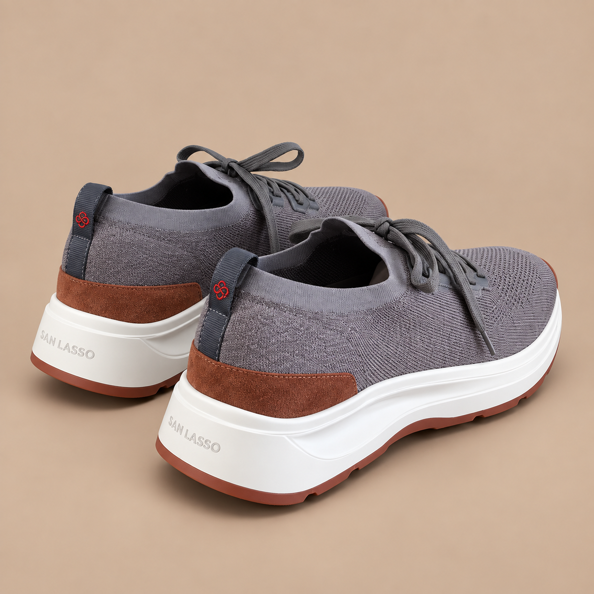 GRAN SASSO SCARPE Knit Sneaker - Grey.