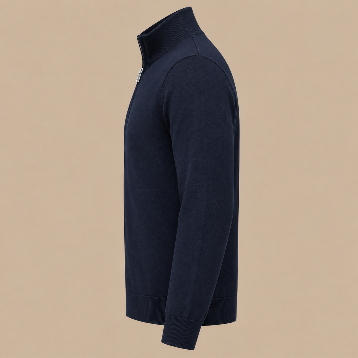 PROFUOMO ZIP KNIT CARDIGAN - BLACK