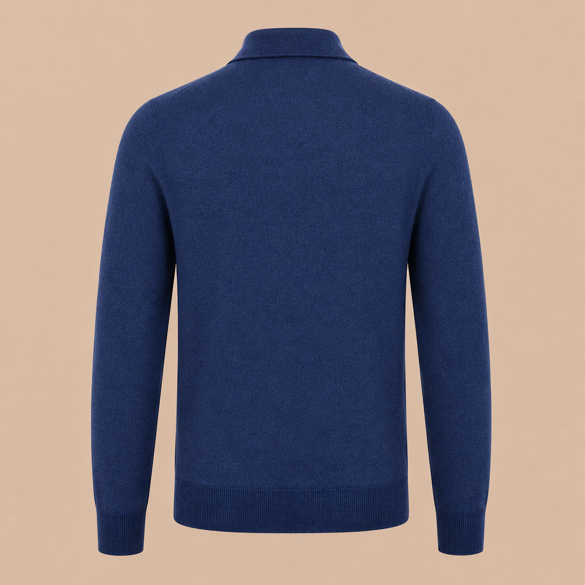 GRAN SASSO Zip Merino Knitwear Polo - Mid Blue