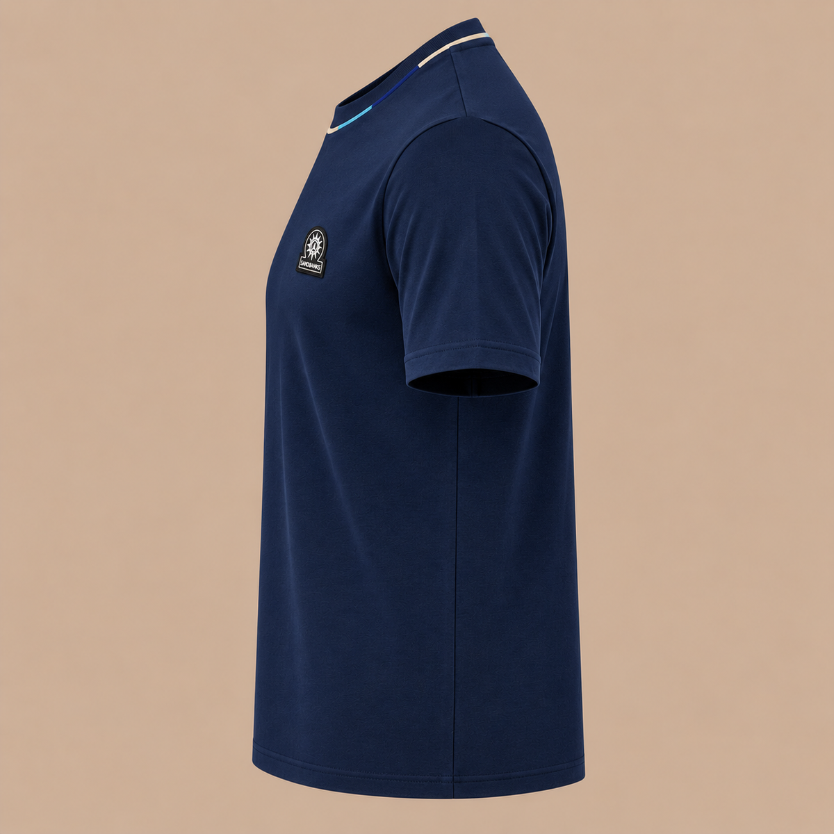 SANDBANKS Tri Colour Tee - Navy