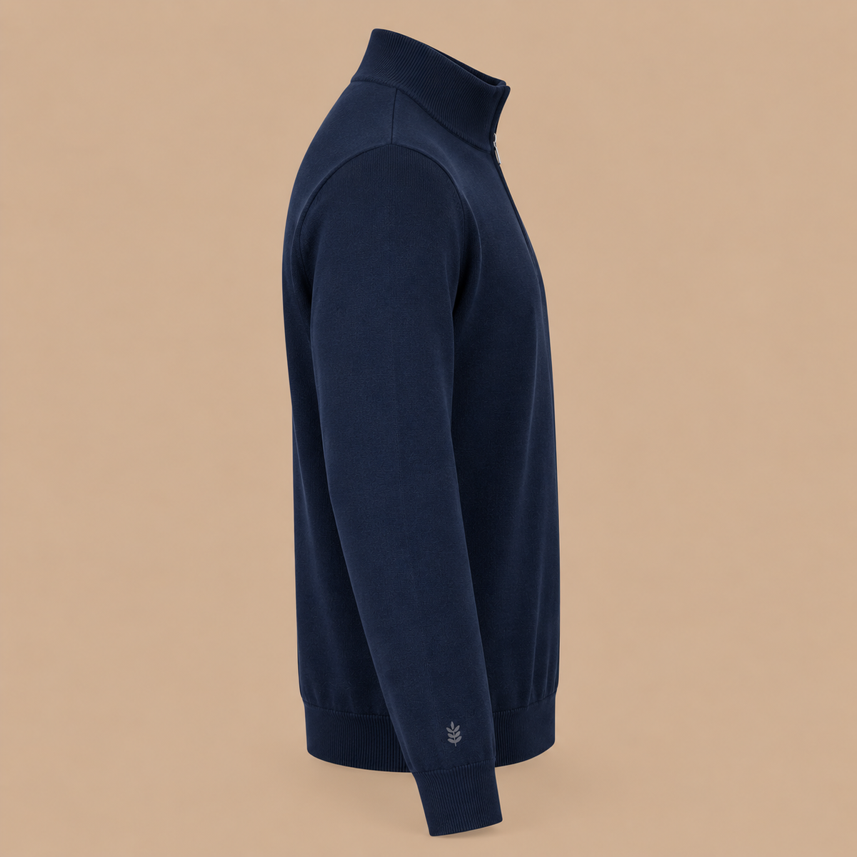 THOMAS MAINE Crew Neck 1/4 Zip Knit Navy.