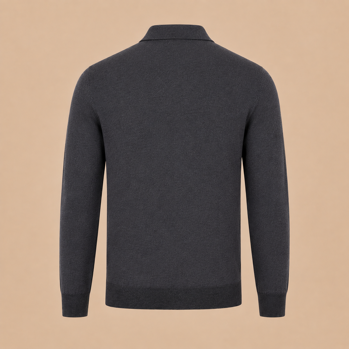 GRAN SASSO Button Knit Polo - Charcoal.