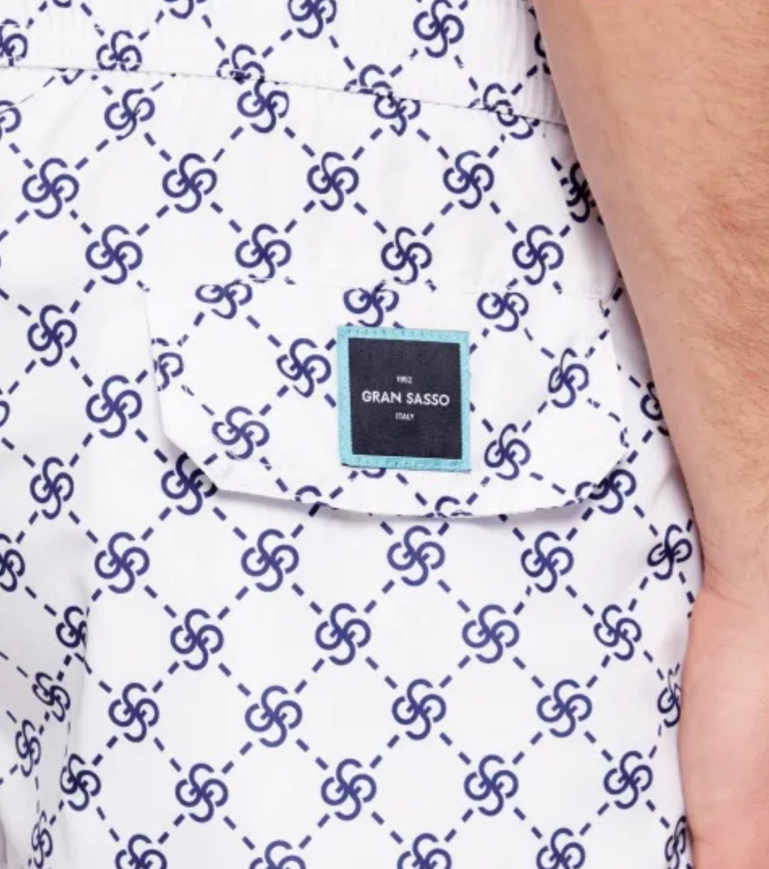 Gran Sasso Swim Short - white / blue
