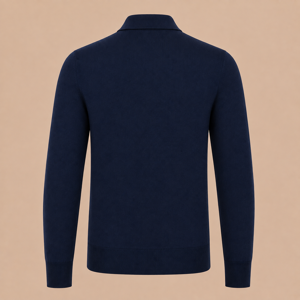 GRAN SASSO Zip Merino Knitwear Polo - Navy