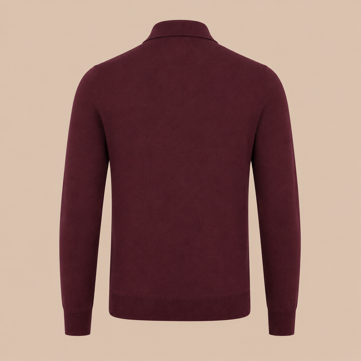Gran Sasso Zip Merino Knitwear Polo- Burgundy