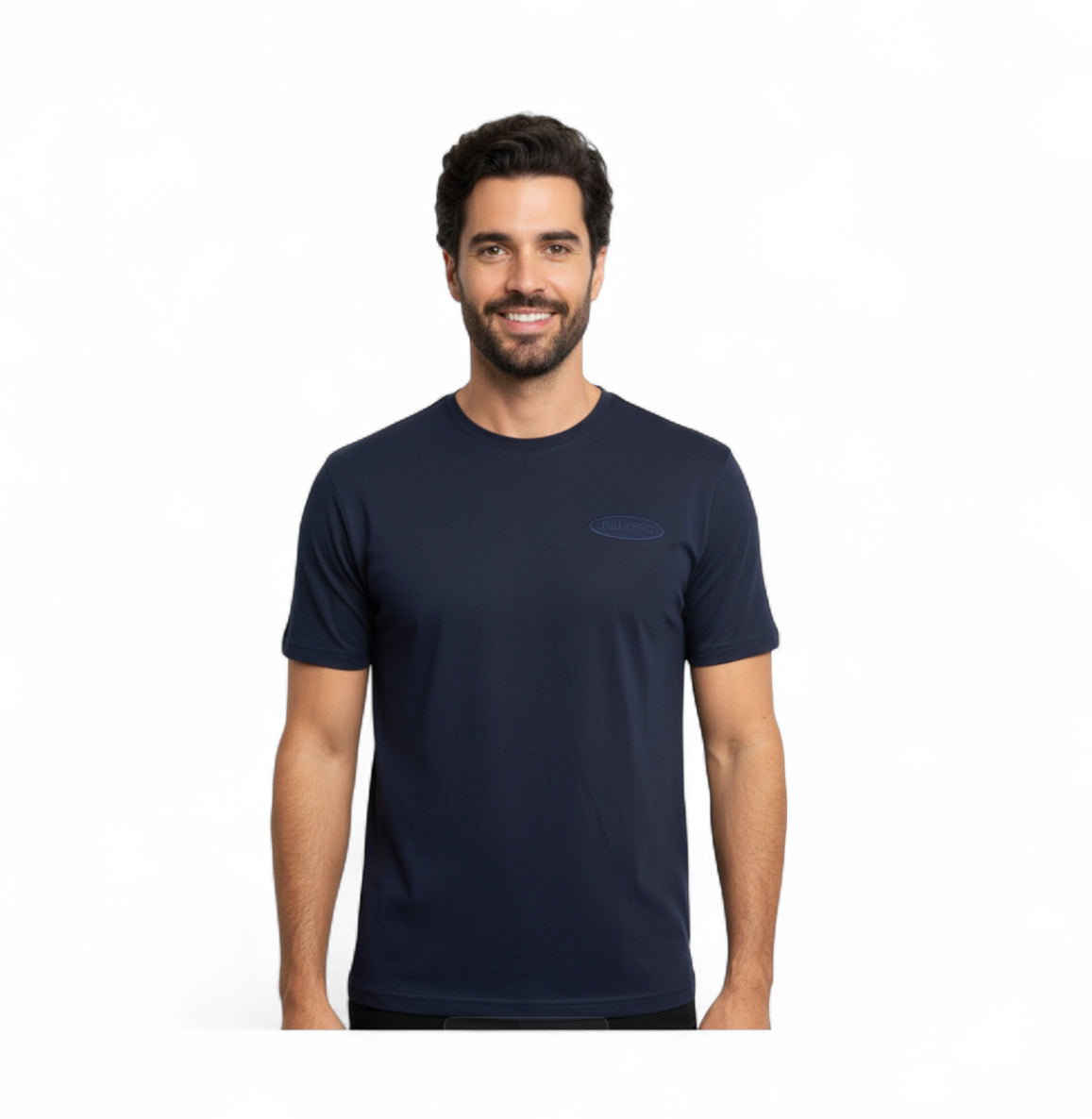 Bulletto embroided logo tee navy