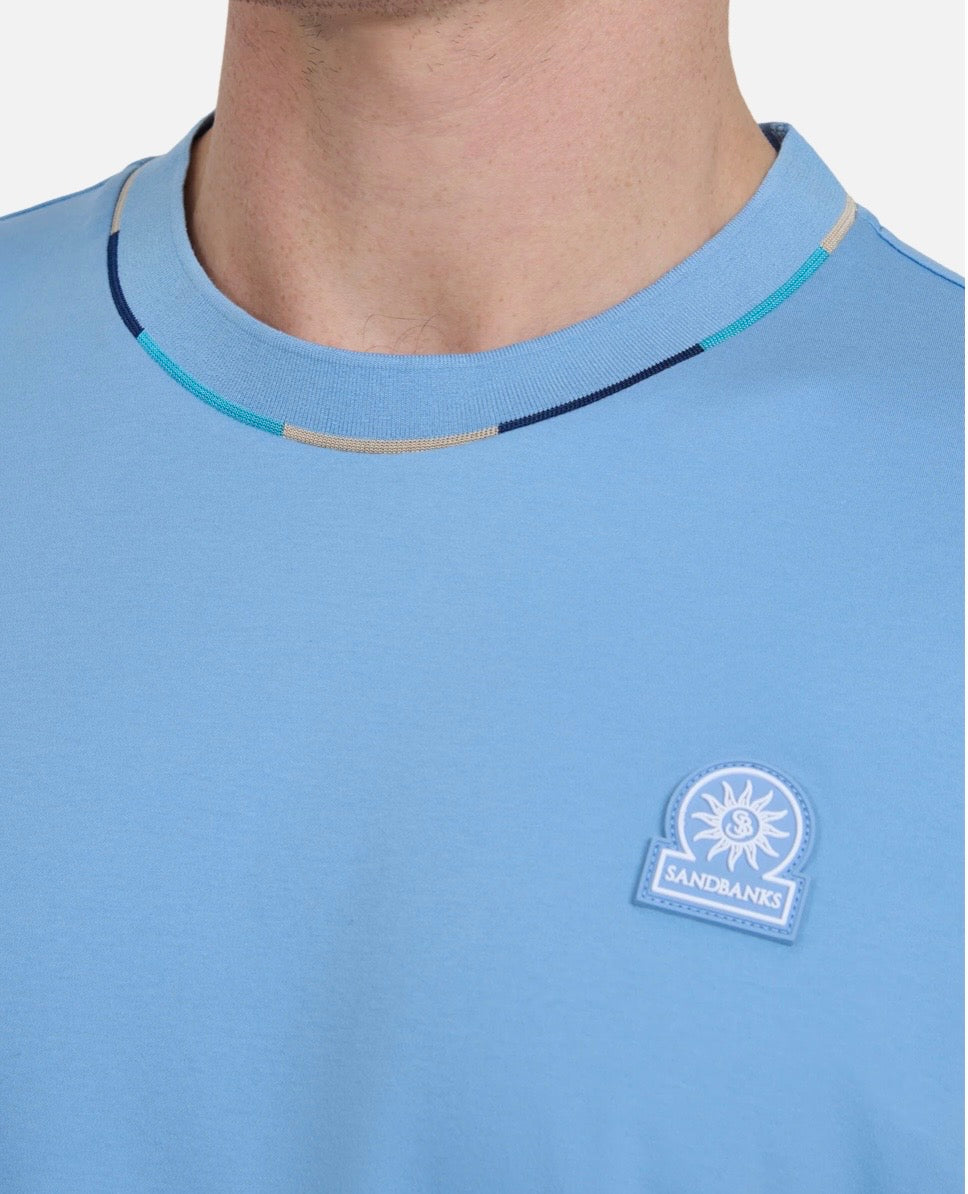 Sandbanks Badge Logo T - sky blue