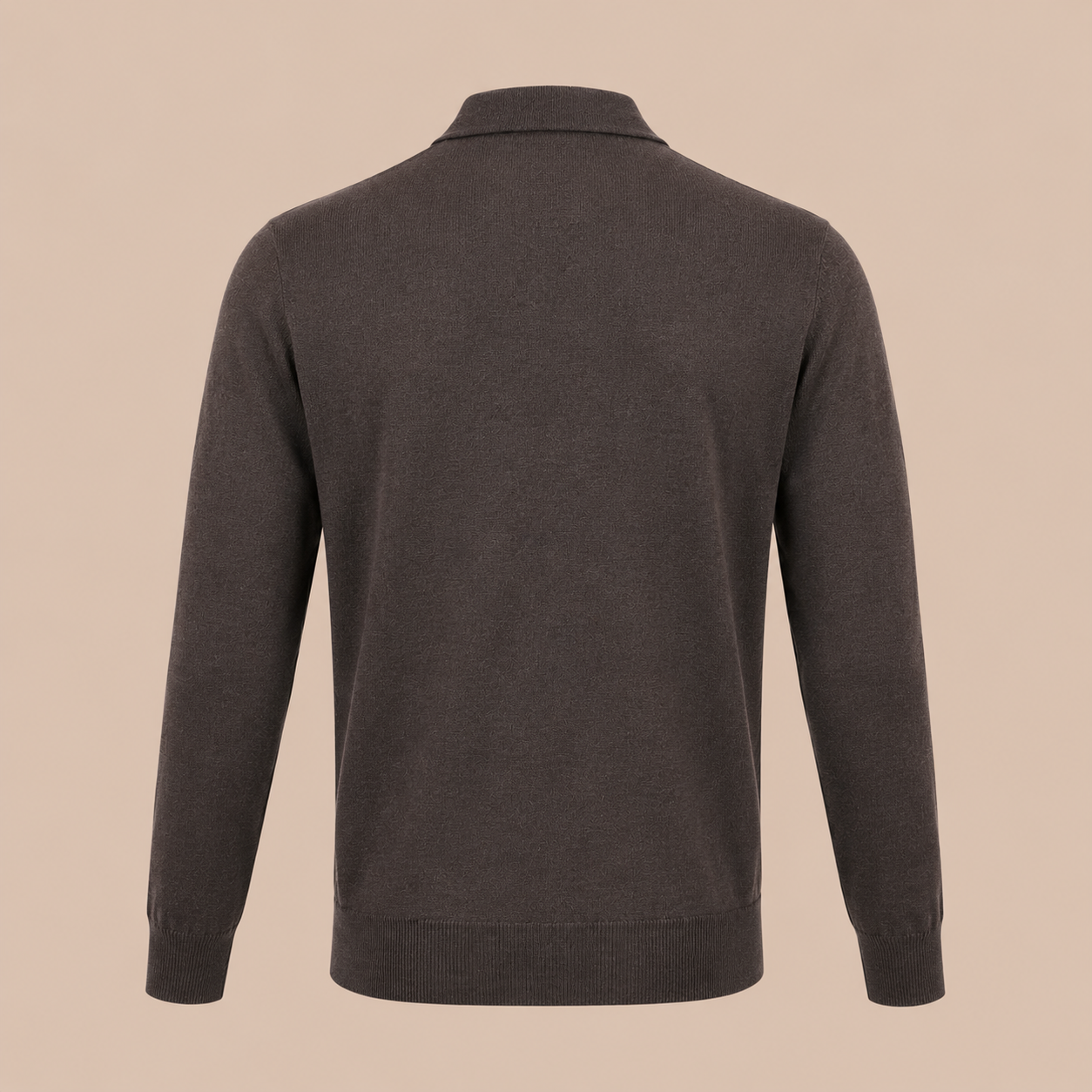 Gran Sasso Zip Merino Knitwear Polo- Brown