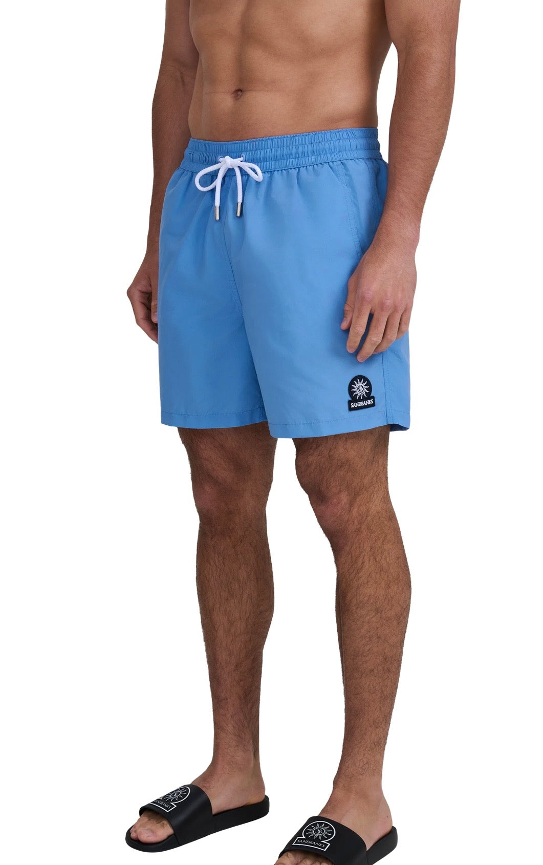 Sandbanks Badge Logo Swim Short -dusty blue
