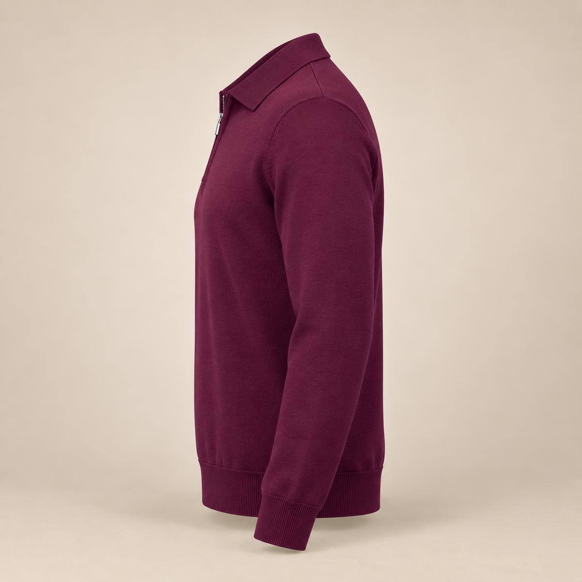 FILIPPO DE LAURENTIIS Zip Polo - Burgundy.