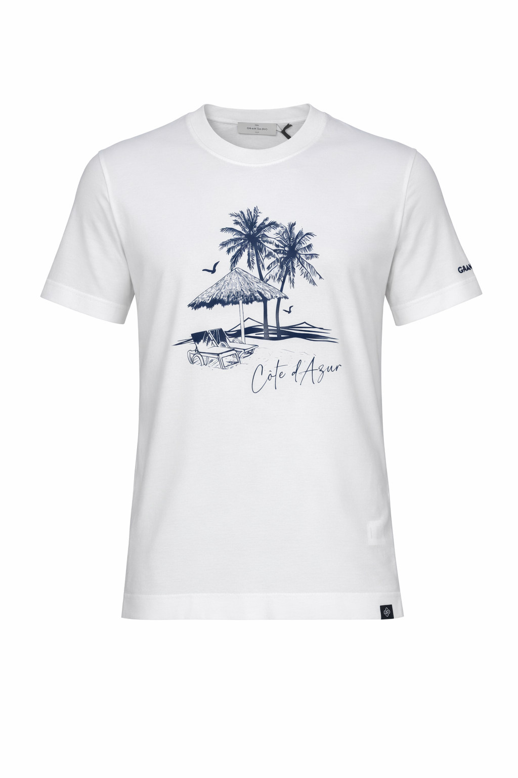 Gran Sasso palm print tee white / blue