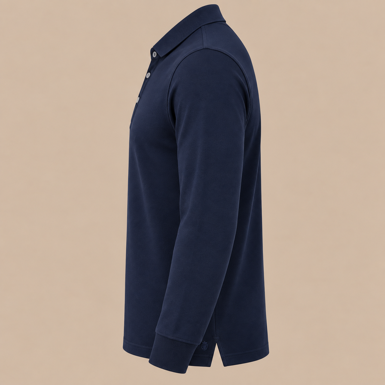 THOMAS MAINE Long Sleeve Polo - Navy.