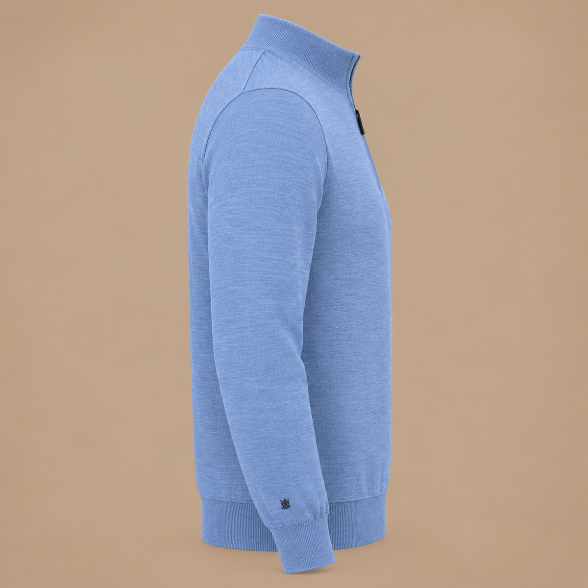 THOMAS MAINE Crew neck 1/4 Zip Knit Sky Blue.