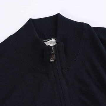 Pal zileri fine knit zip cardigan (navy)