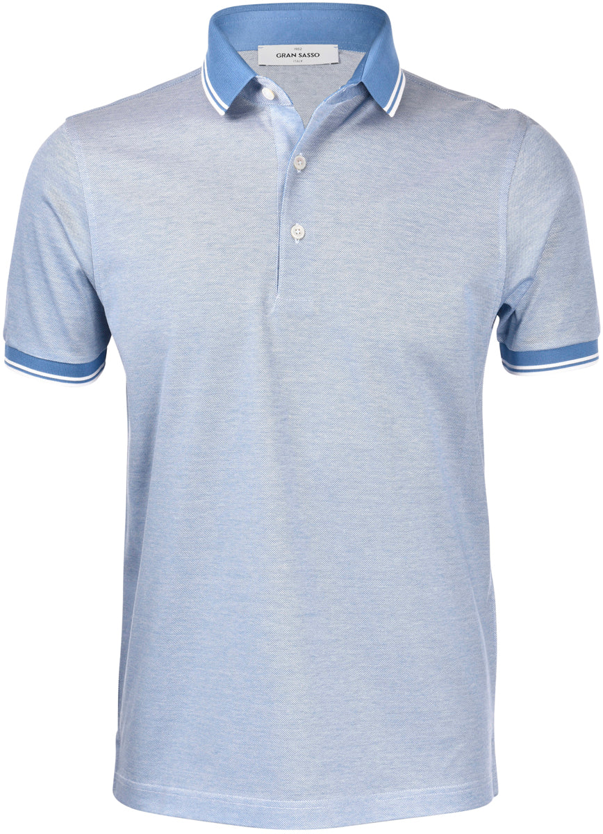 Gran Sasso 3 button polo shirt (sky blue)