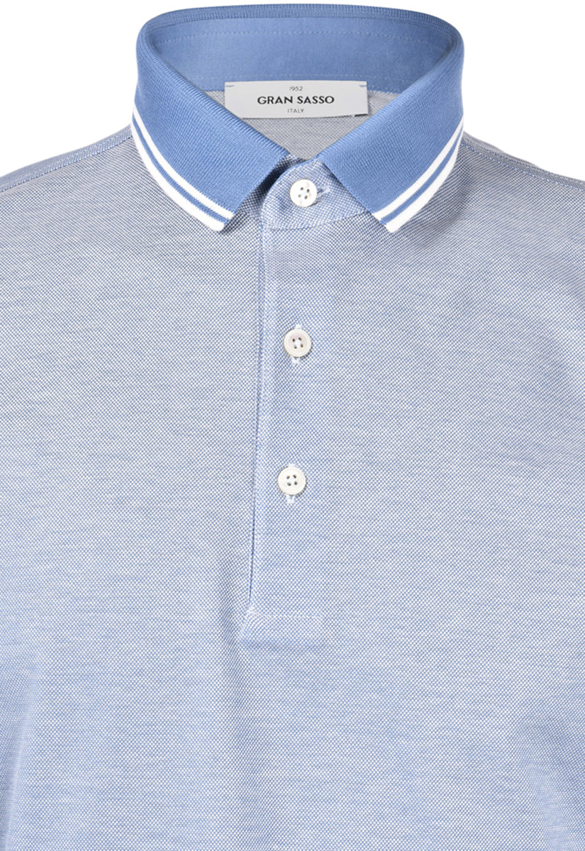 Gran Sasso 3 button polo shirt (sky blue)