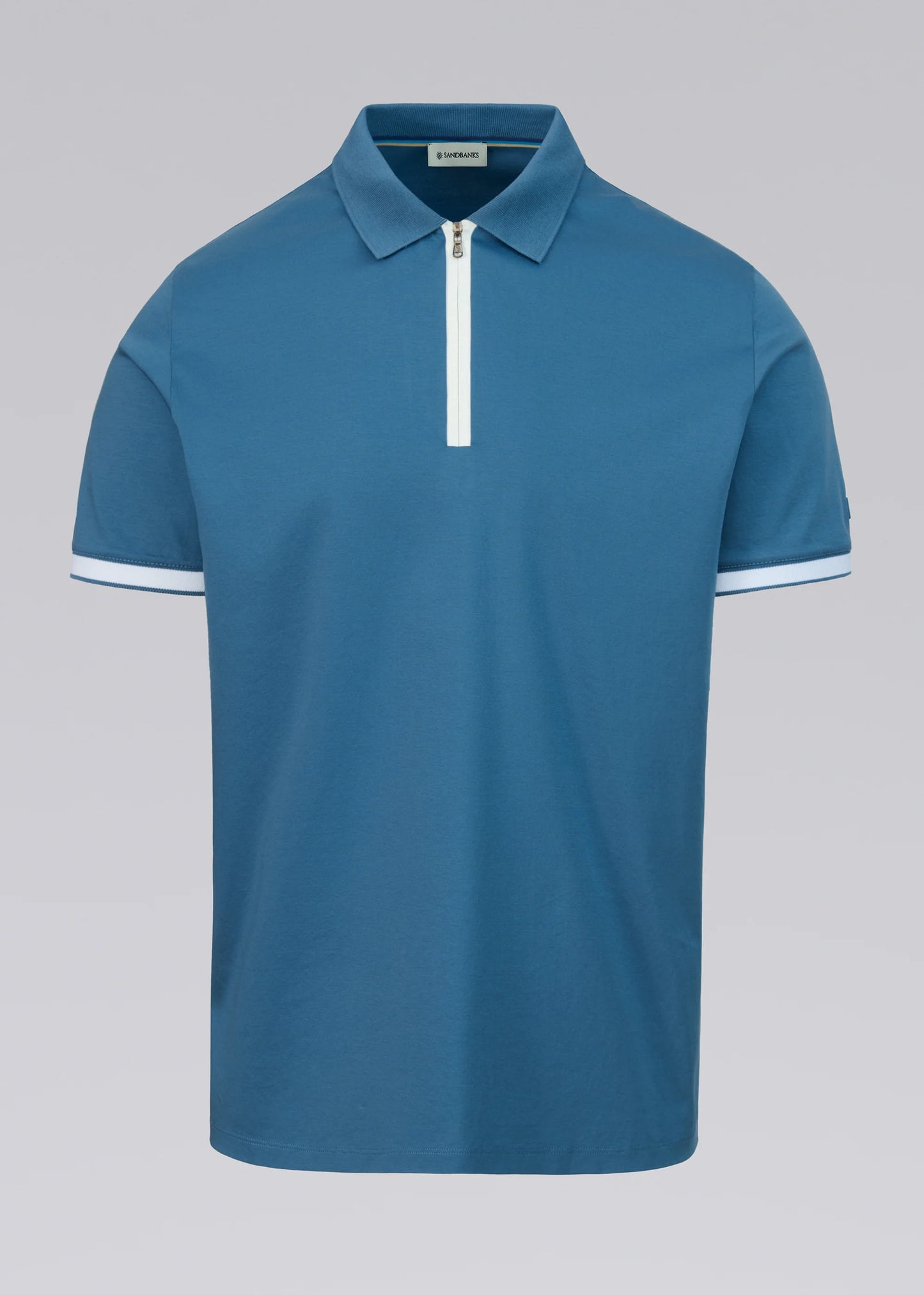 Sandbanks silicone zip polo (Teal)