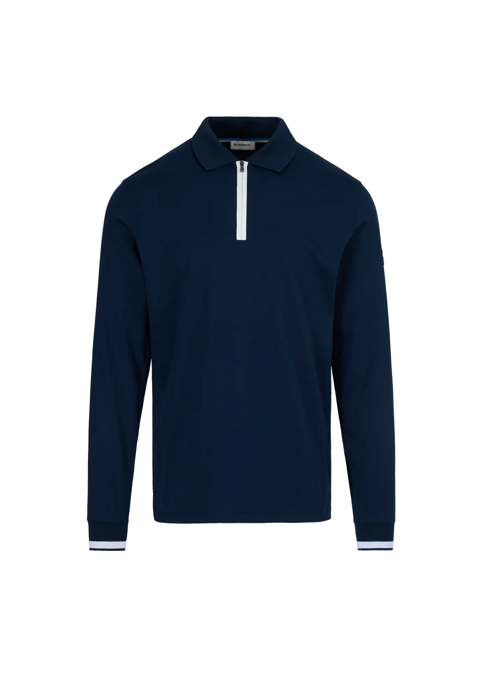 Sandbanks silicone zip long polo (navy)