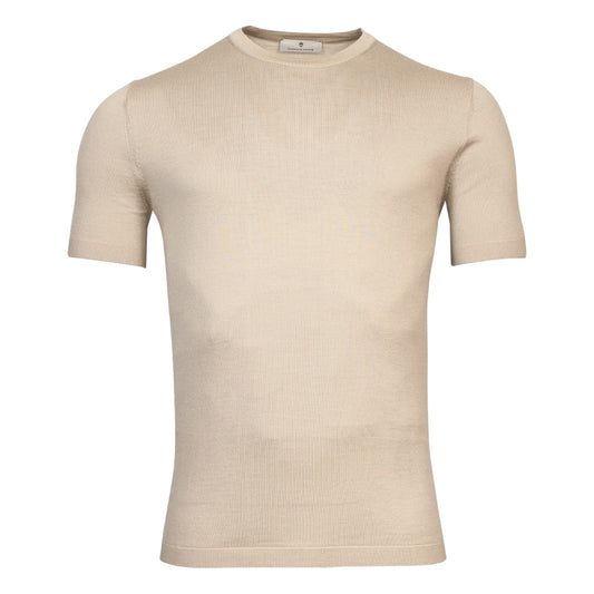Thomas Maine merino wool knitted T shirt (beige)