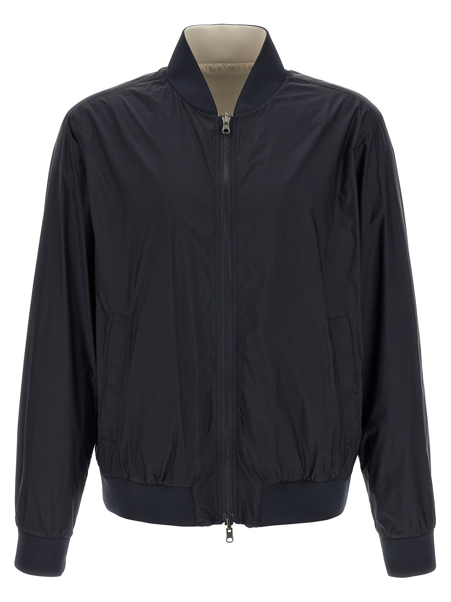 Pal Zileri reversible zip up shell bomber jacket navy/beige