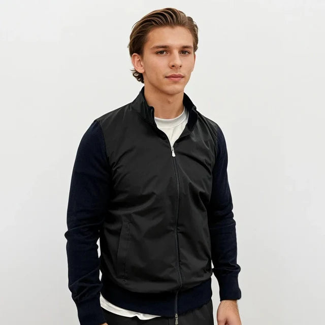 か*ん様 GRAN SASSO ブラック ジャンパー 46 Gran Sasso Hybrid Full Zip Jacket - Navy / Black – Rikkomenswear