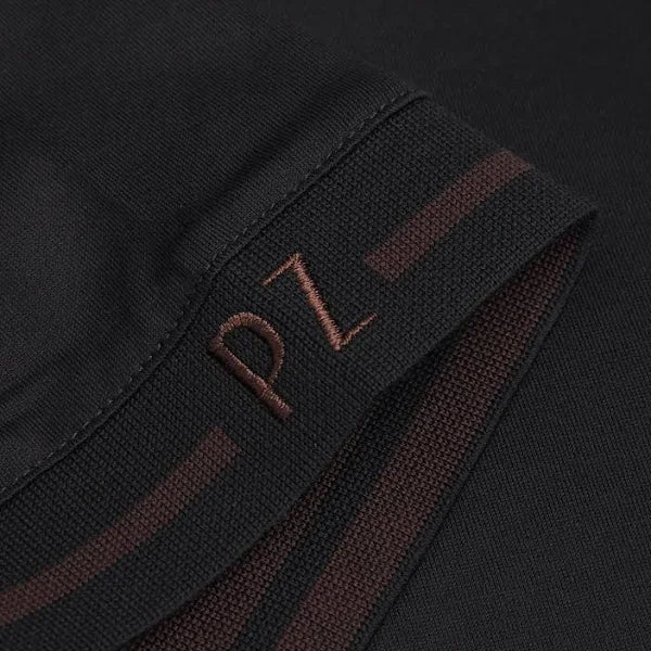 Pal zileri mercerised zip polo (black)