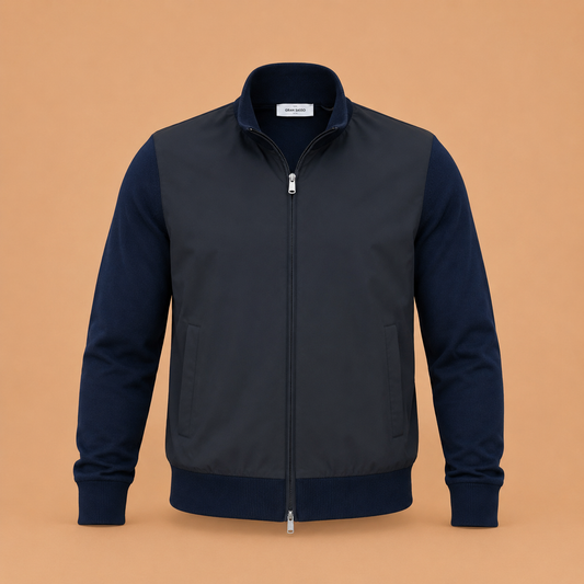 Gran Sasso Hybrid Full Zip Jacket - Navy / Black