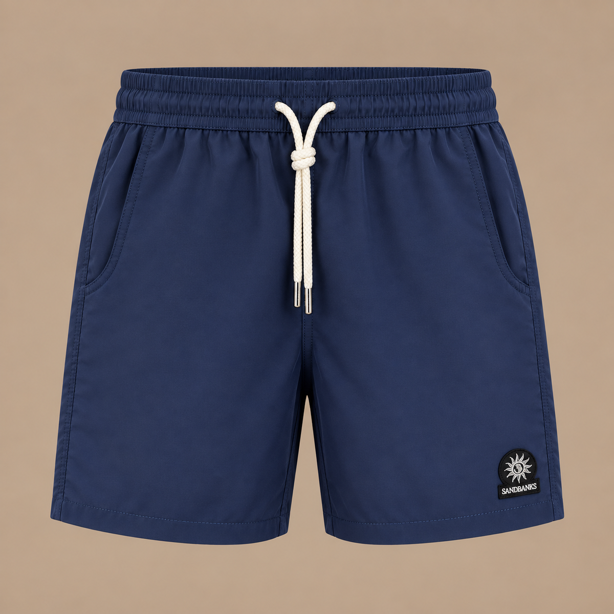 SANDBANKS Badge Logo Swim Shorts - Navy