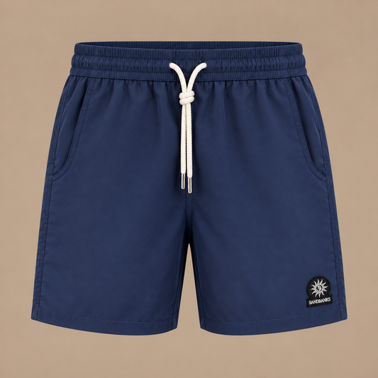 SANDBANKS Badge Logo Swim Shorts - Navy
