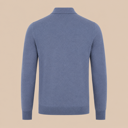 GRAN SASSO Zip Merino Knitwear Polo-Light Blue