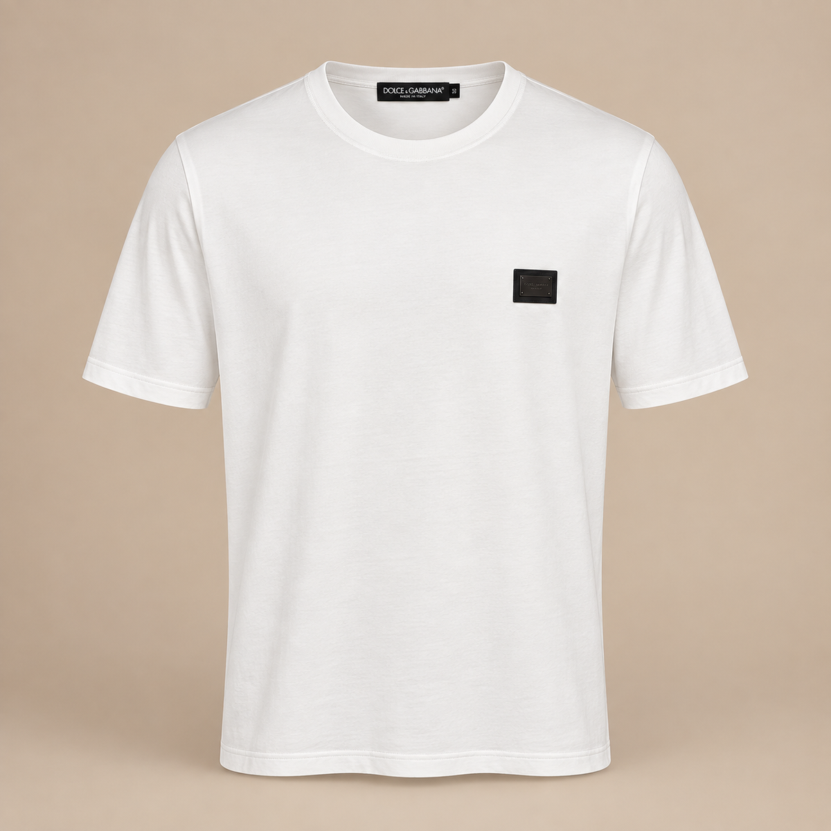 DOLCE & GABANNA Plaque Tee - White / Black.