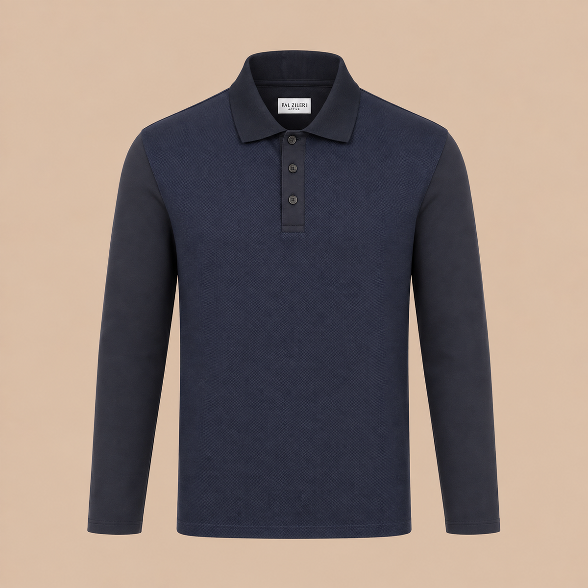 PAL ZILERI Long Sleeve Polo - Navy
