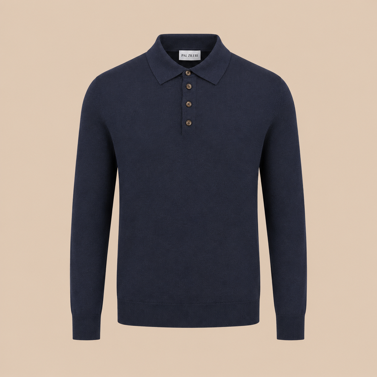 PAL ZILERI  Silk Knit Polo - Navy