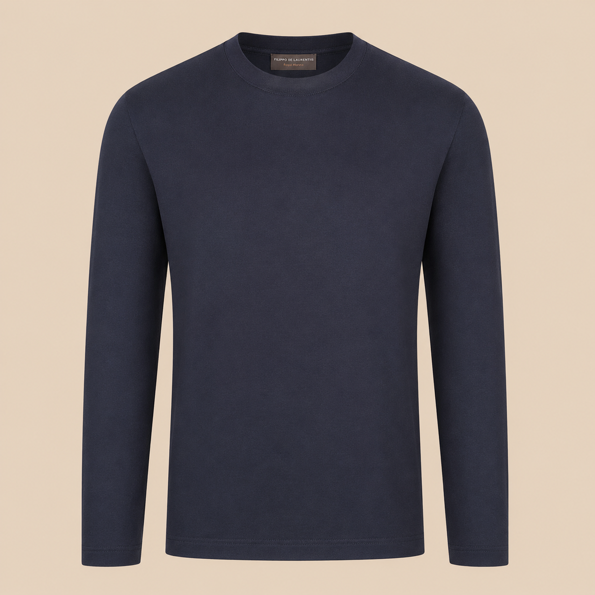 FILLIPPO DE LAURENTIIS Long Sleeve Wool Tee - Navy