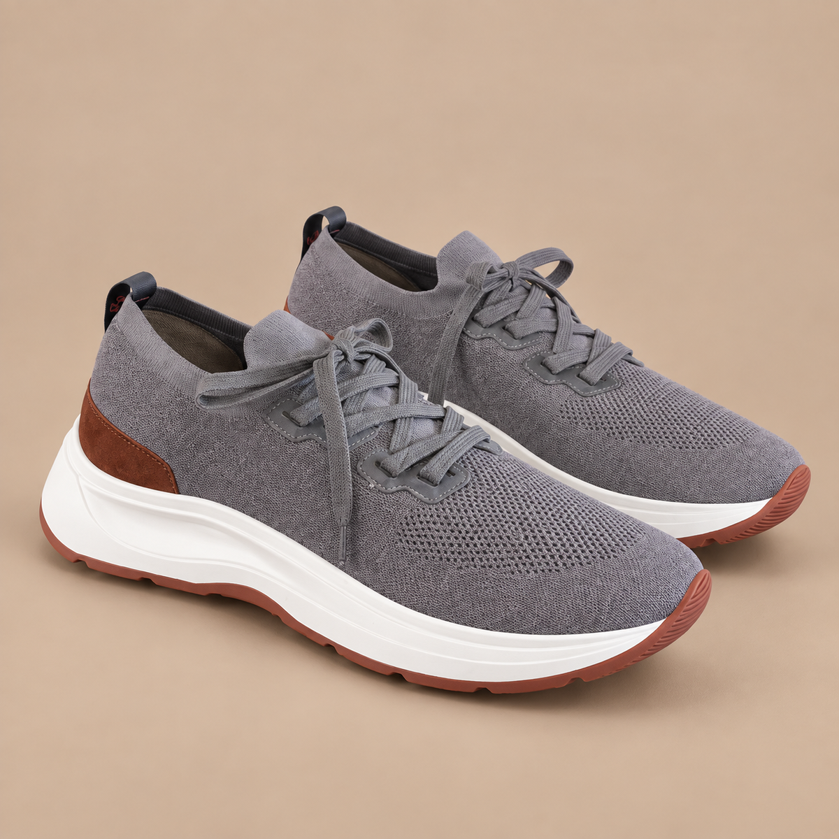 GRAN SASSO SCARPE Knit Sneaker - Grey.