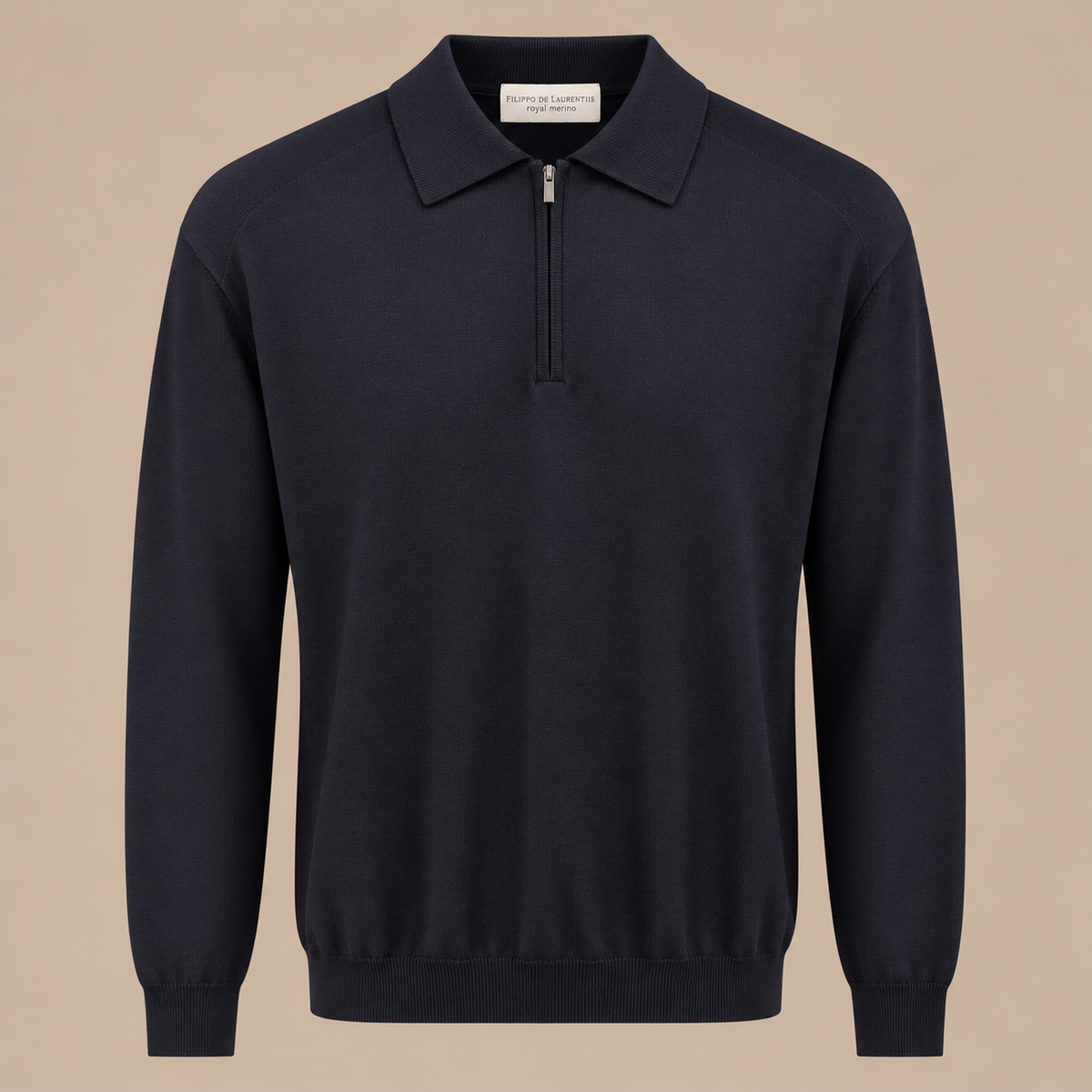 FILLIPPO DE LAURENTIS Zip Polo - Navy