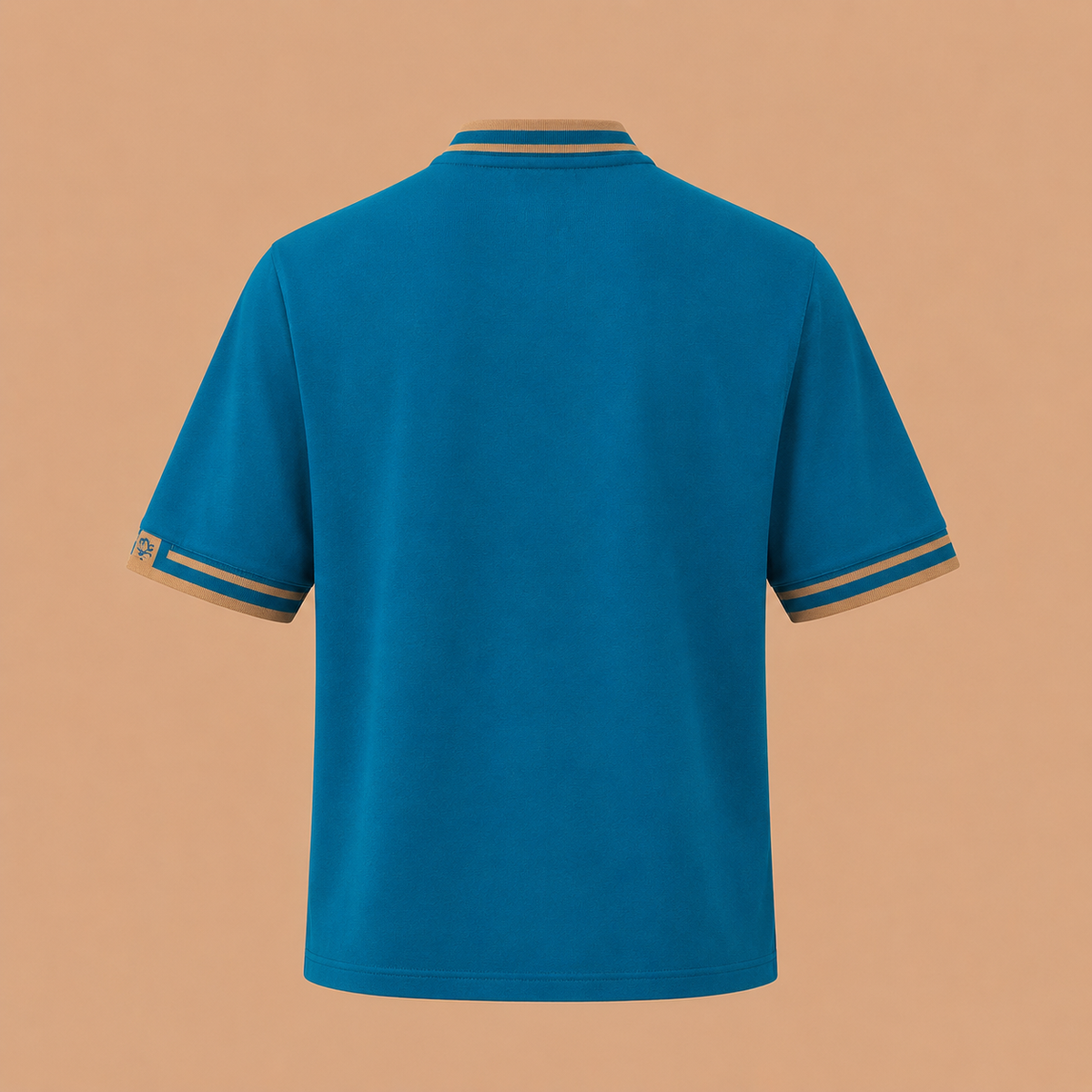 PAL ZILERI Trim Detail Tee - Aqua / Beige