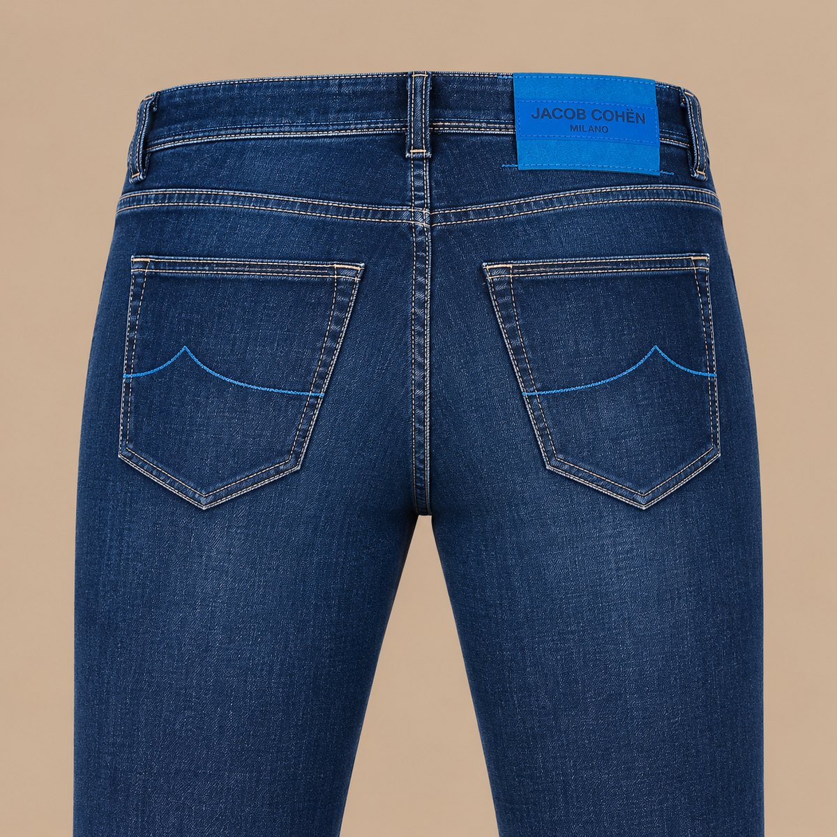 JACOB COHEN BARD  Horse Hair Badge 5 Pocket Jeans - Blue