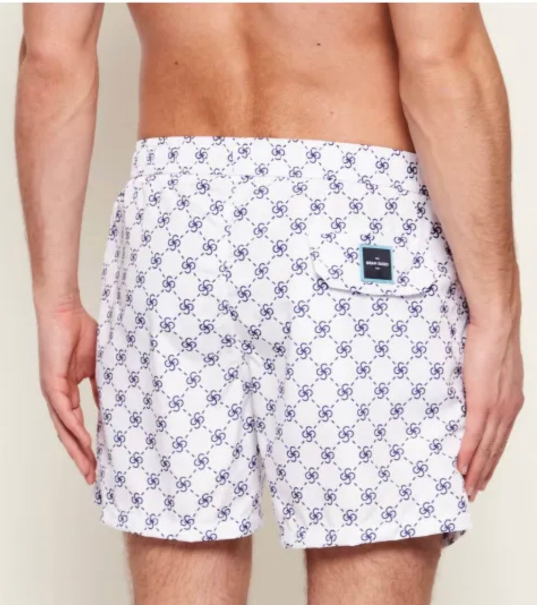 Gran Sasso Swim Short - white / blue