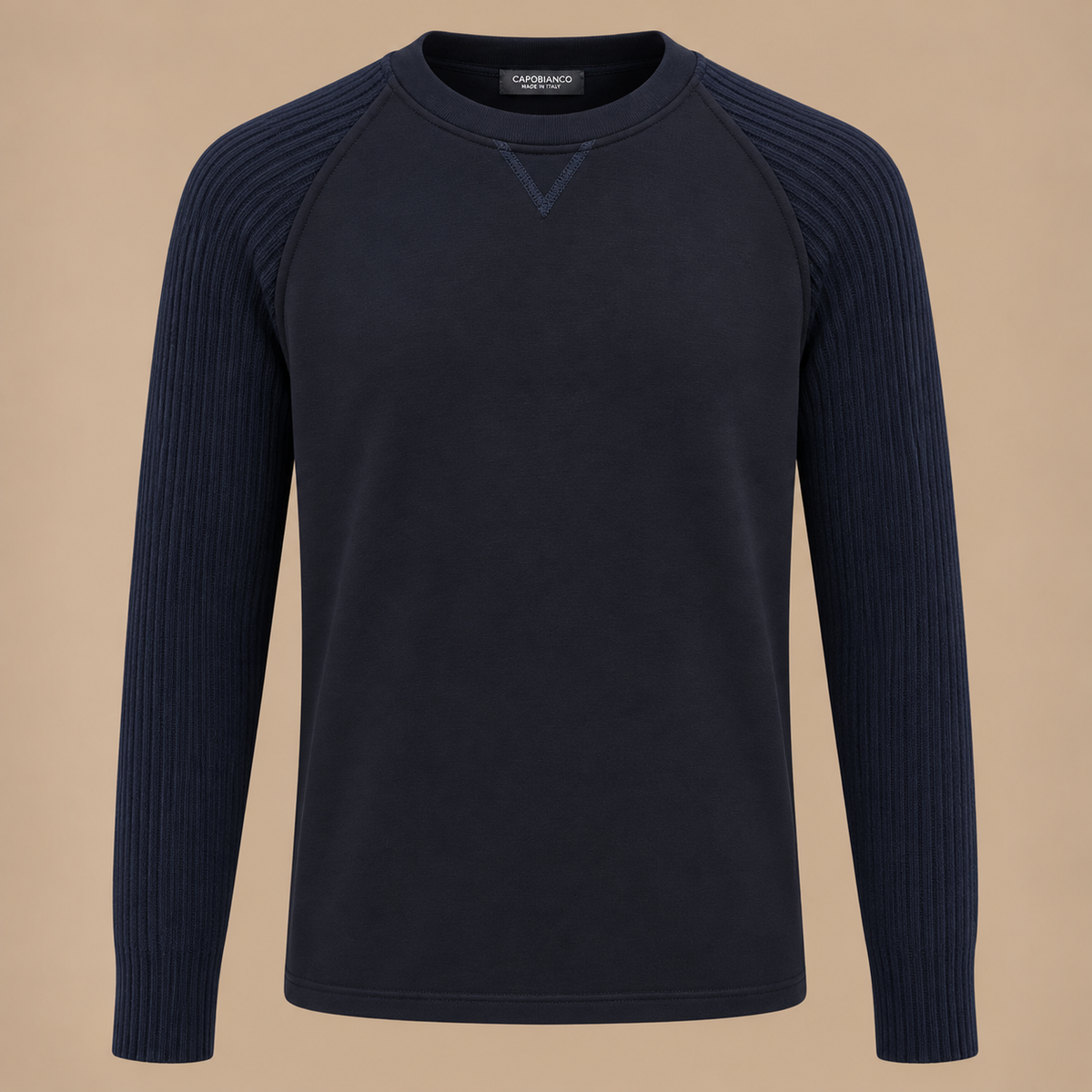 CAPOBIANCO Crew Knit Jumper Navy