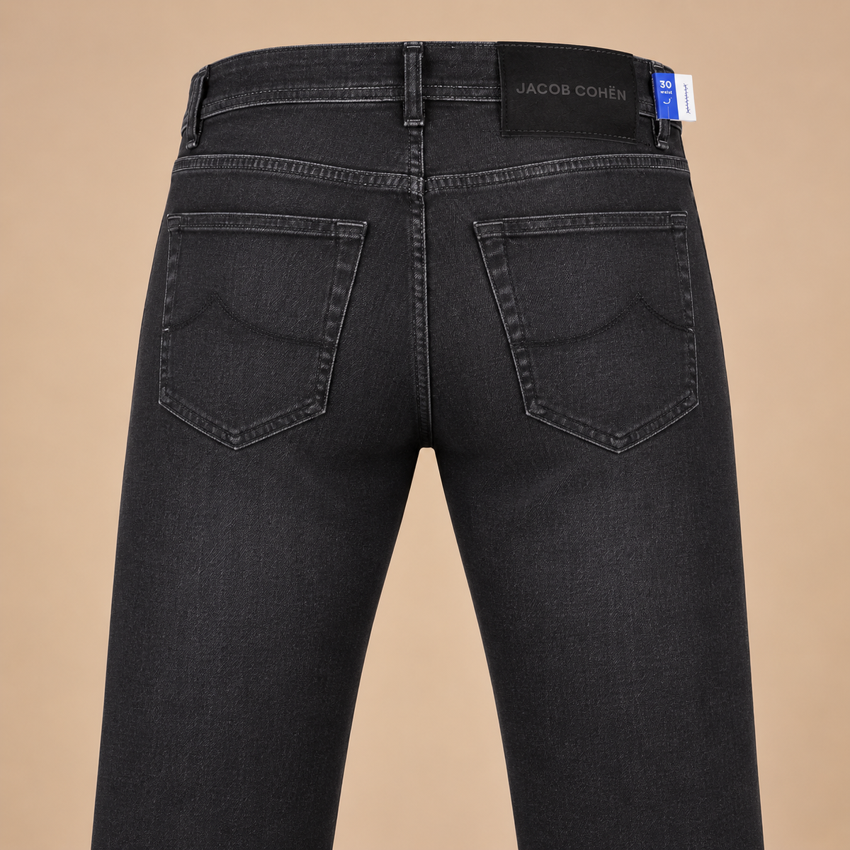 JACOB COHEN EDUARD Horse Hair Badge 5 Pocket Jeans - Grey.