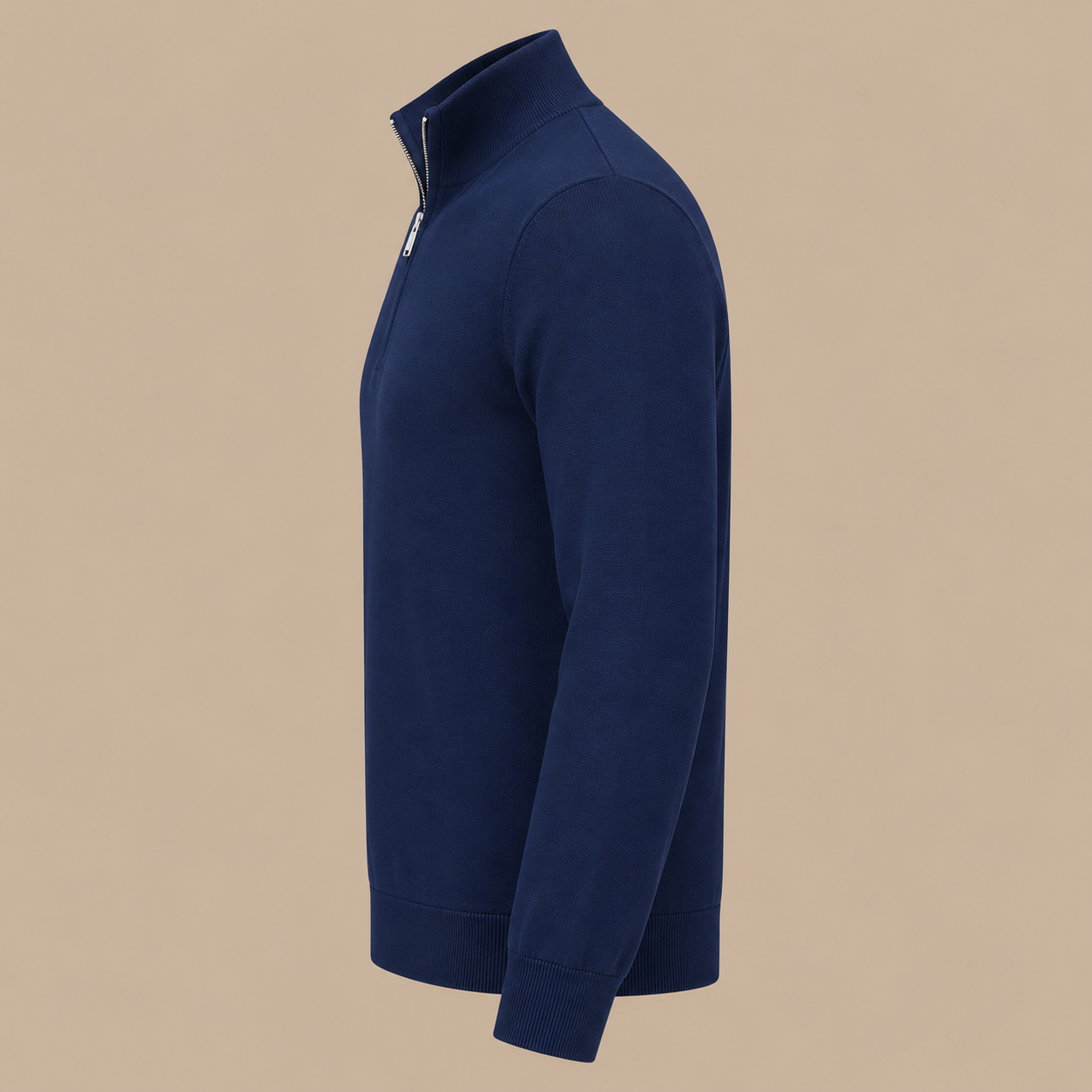 PROFUOMO 1/4 ZIP KNIT JUMPER -NAVY