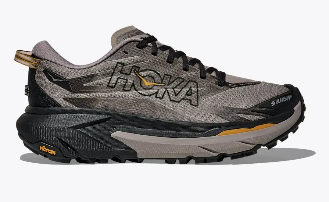 HOKA mafate 5 grey black orange