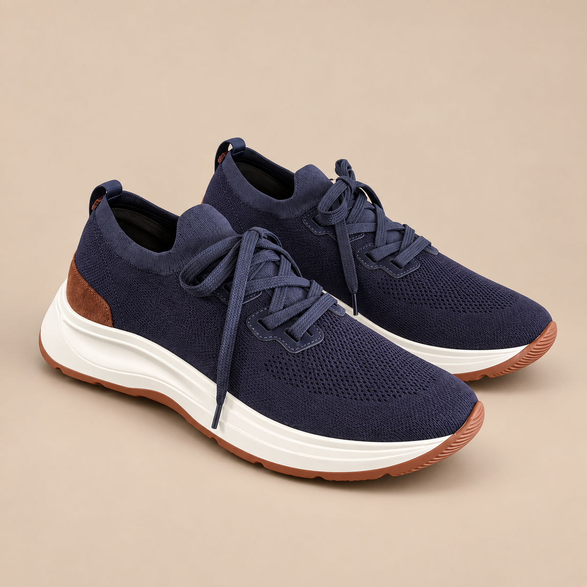 GRAN SASSO SCARPE Knit Sneaker - Navy.