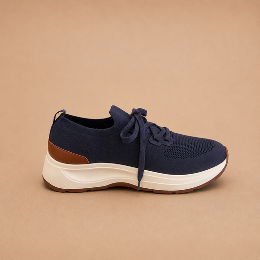 GRAN SASSO Navy. Knit Sneaker
