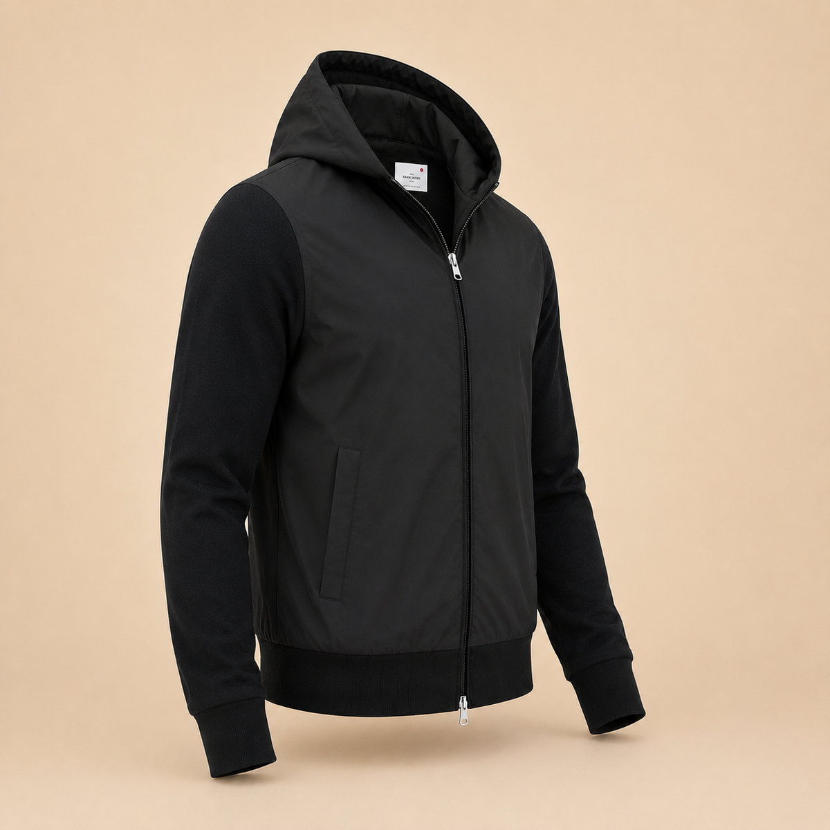 Gran Sasso Hybrid Full Zip Hooded Jacket black