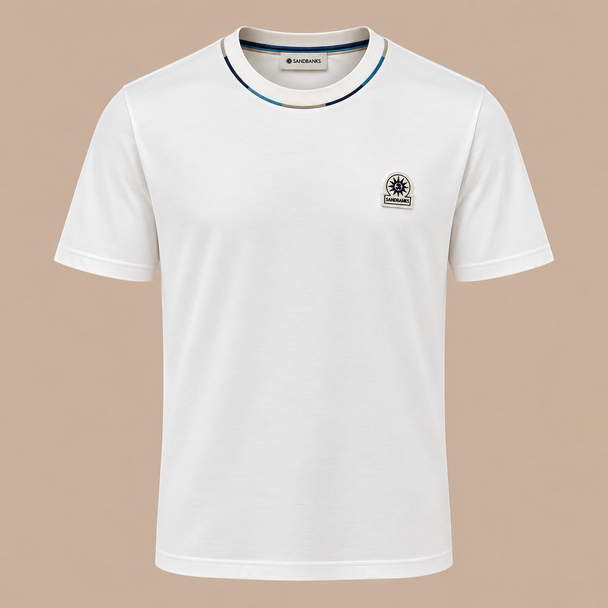 SANDBANKS Tri Colour Tee - White