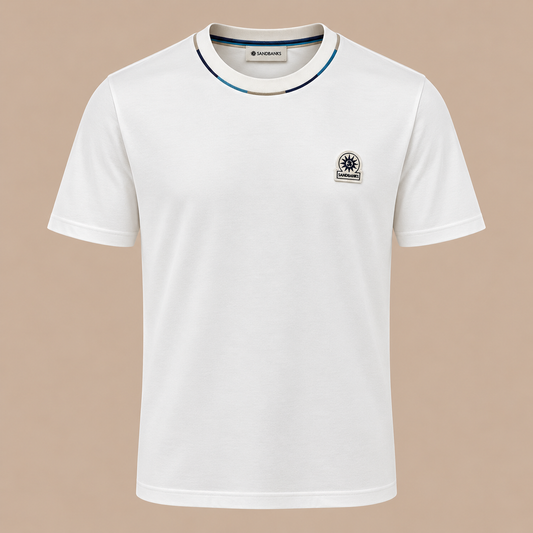 SANDBANKS Tri Colour Tee - White