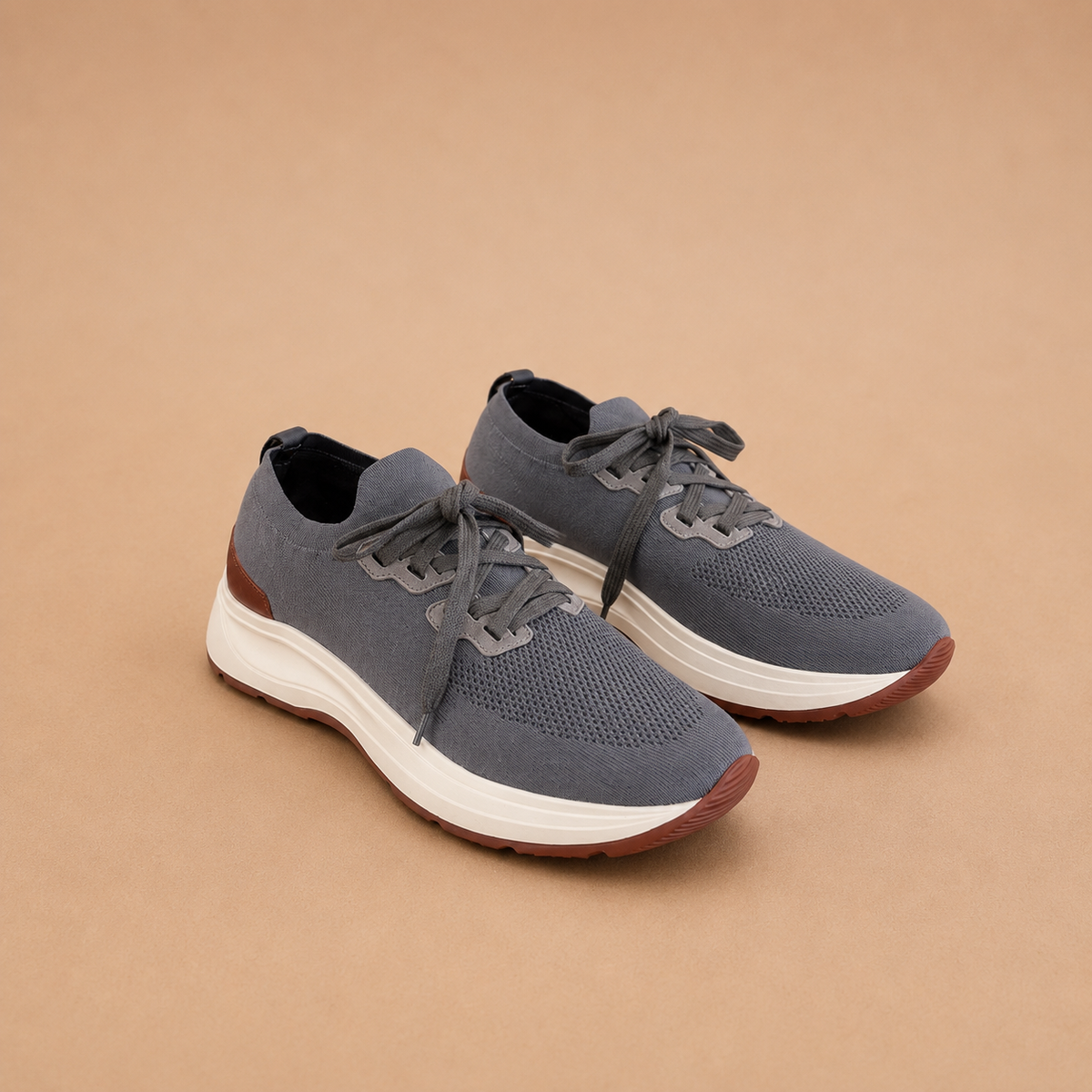 GRAN SASSO Grey Knit Sneaker