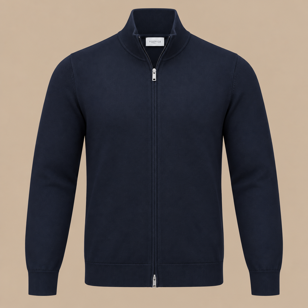PROFUOMO ZIP KNIT CARDIGAN - BLACK